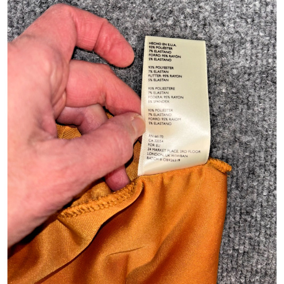 Urban Outfitters Crushed Velvet Bodycon Mini Dress Ruched Bust Burnt Orange S - Picture 7 of 9